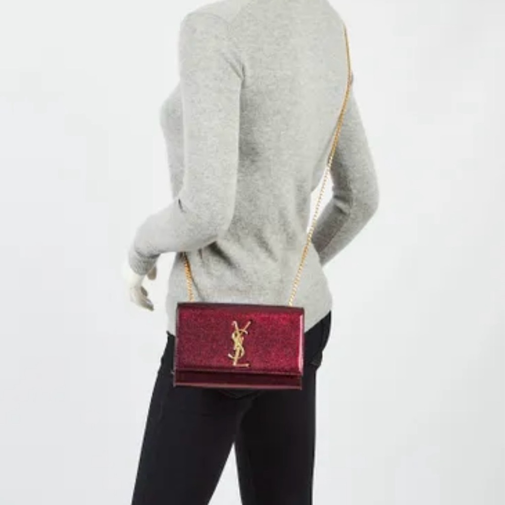 Saint Laurent Monogram Logo Kate Glitter Patent Leather
Crossbody Chain Bag - Picture 11 of 12